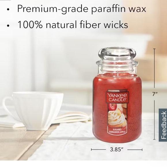 NWT Yankee Candle Sugared Cinnamon Apple 22oz - Picture 4 of 10